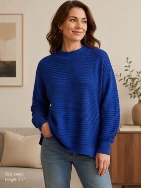 ๐ฅ๐2/$15 ๐ฅ Merino wool Ribbed Knit Sweater - Cobalt Blue